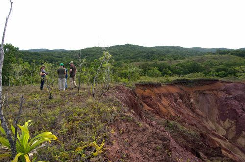 EROSION IN RE-PRONE SAVANNA LANDSCAPE ON PALAU. PHOTO: CLAY TRAUERNICHT