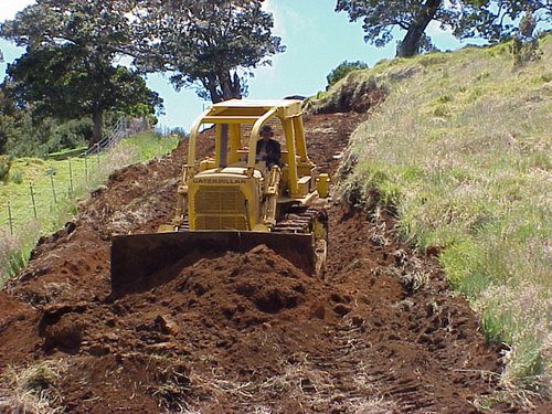 A HAKALAU FUEL BREAK BEING ESTABLISHED IN 2006. THE FUEL REDUCTION PROJECT AIMED TO ESTABLISH A DRIVABLE AND DEFENSIBLE FIRE PERIMETER AROUND THE REFUGE, ACCORDING TO THE USFWS WEBSITE. PHOTO: WWW.FWS.GOV.