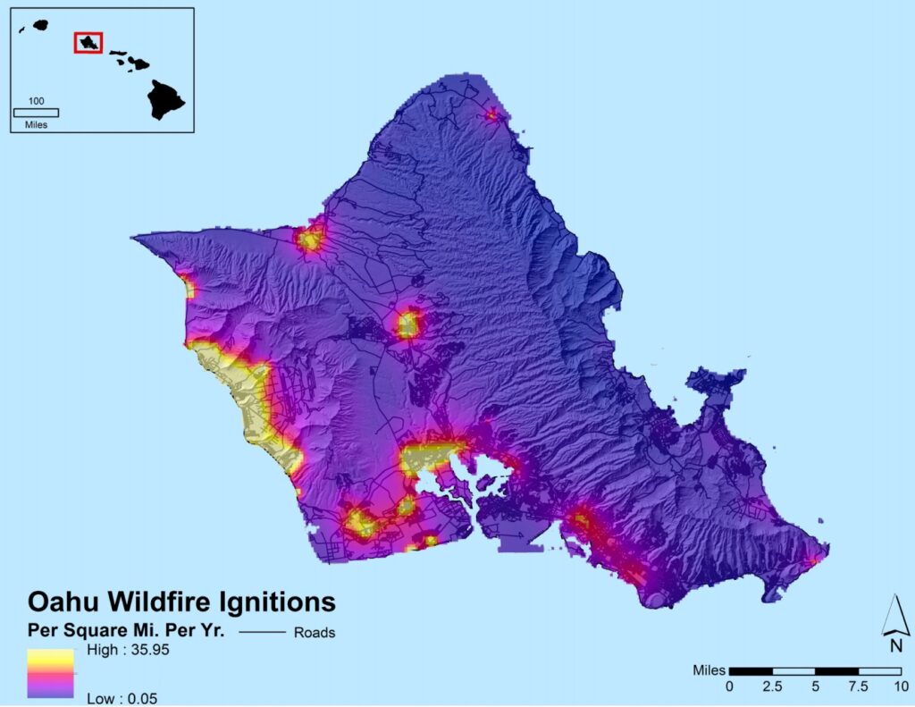 Wildfire Ignition Density Maps For Hawaii Pacific Fire Exchange