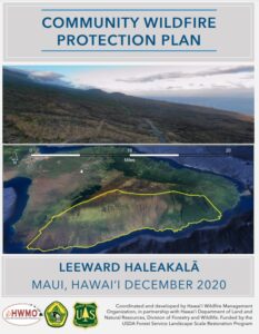 cover page of CWPP for Leeward Haleakala on Maui