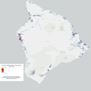 Hawaii County Fire Ignitions Heat Map 2012-2020